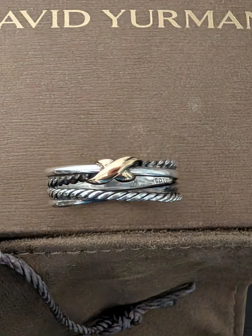 David Yurman X Crossover Ring - Size 8 - Authentic